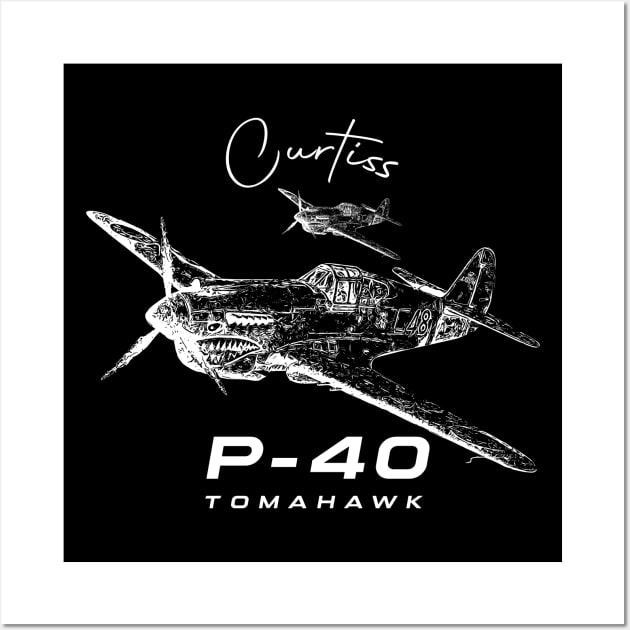 Curtiss P-40 Tomahawk Wall Art by aeroloversclothing